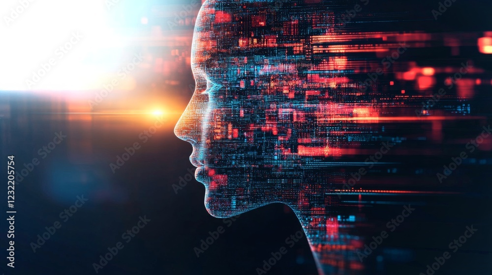 Poster exploring artificial intelligence in digital human representation and data visualization