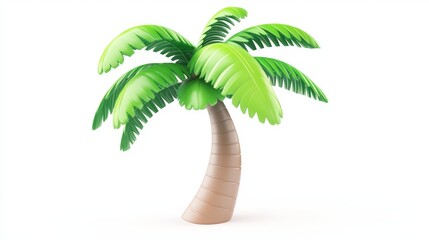 Fototapeta premium Lush Green Palm Tree with Vibrant Leaves Representing Tropical Vibe