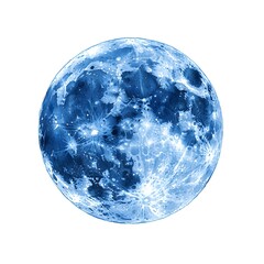 Watercolor Blue Moon – Artistic Lunar Illustration