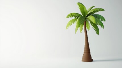 Obraz premium Realistic Green Palm Tree Isolated on White Background for Design