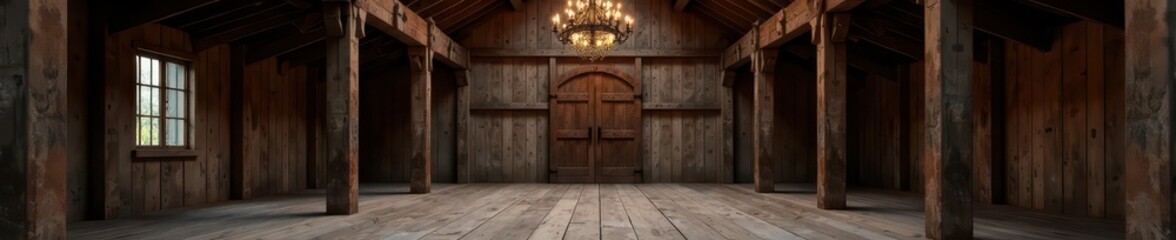 Weathered wooden beams and rusty metal accents create a sense of aged elegance in this rustic barn setting, wood beams, agricultural setting, rural landscape