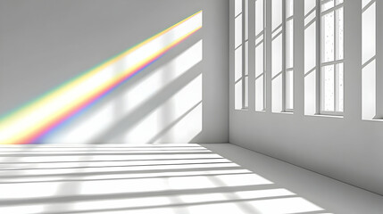 Obraz premium Sunbeam rainbow in minimalist room
