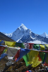 The stunning Himalayan Mountain ranges with snowy  glaciars and breathtaking views of Mount...