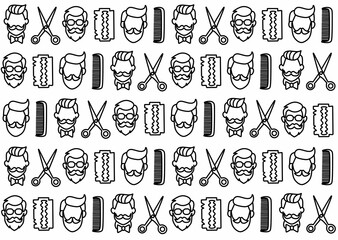 barber man seamless pattern