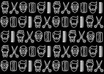 barber man seamless pattern