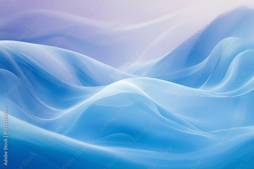 Aufkleber a simple wave pattern in shades of blue and white, with a smooth gradient background