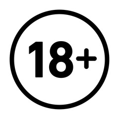 18 Plus icon outline set sign
