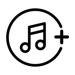 Add music icon outline set sign