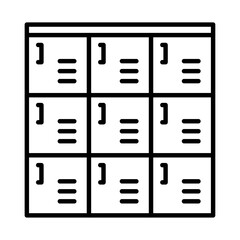 Banking locker icon outline set sign