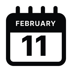 February 11 calendar icon design vector illustration