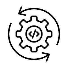 Code optimization icon outline set sign