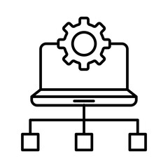 Content management icon outline set sign