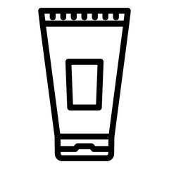 Cream tube icon outline set sign
