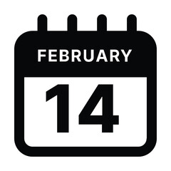 February 14 calendar icon design vector illustration
