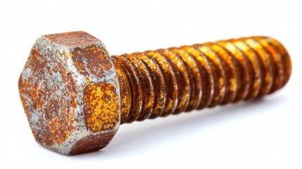 Rusty metal bolt workshop product photography industrial environment close-up view mechanical concept