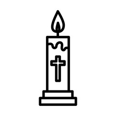 Easter candle icon outline set sign