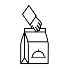 Food home delivery icon outline set sign