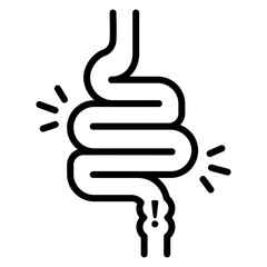 Gut constipation icon outline set sign