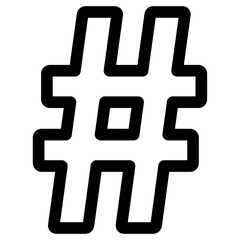 Hashtag icon outline set sign