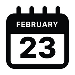 February 23 calendar icon design vector illustration