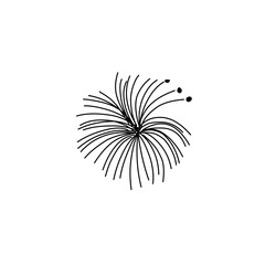 Set fireworks doodle line