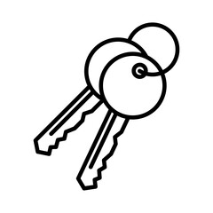 Keys icon outline set sign