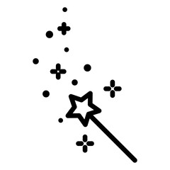 Magic wand icon outline set sign