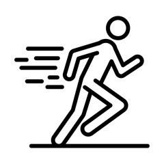 Man fast run icon outline set sign