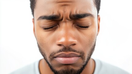 Fototapeta premium Calm and Reflective Male Close-Up Portrait