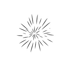 Obraz premium Set fireworks doodle line