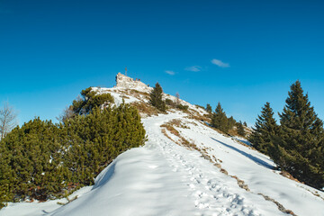 montagna, panorama invernale, innevato