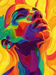 Fototapeta premium Analyzing customer behavior patterns for know your customer KYC identification, abstract, bright colors, digital sketch
