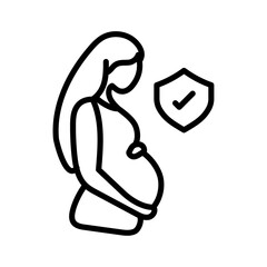 Suitable in pregnancy icon outline set sign