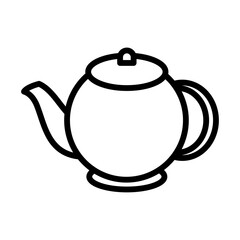 Teapot icon outline set sign