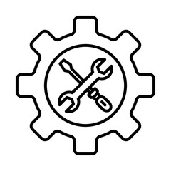 Technical icon outline set sign