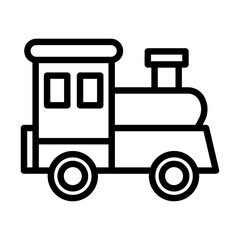 Toy train icon outline set sign