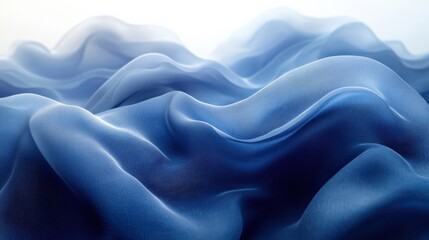 Obraz premium Soft Blue Fabric Creates a Serene and Flowing Visual Effect. Generative AI