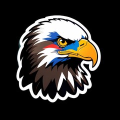 Fototapeta premium american bald eagle with flag