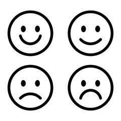 Fototapeta premium Emoticons set. Emoji faces collection. Emojis flat style.