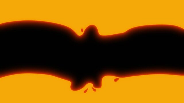 2d animation bright neon liquid or fluid transition on black background. Hand drawn splash hot lava or fuel in doodle cartoon style.
