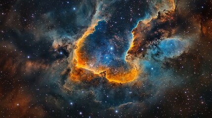 Obraz premium Cosmic Nebula: A Celestial Tapestry of Stars and Gas