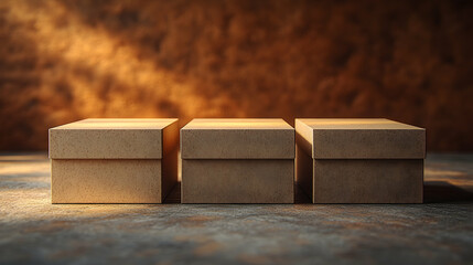 3D Illustration Background Abstract Boxes Platform Display Product Placement Showcase Presentation Podium