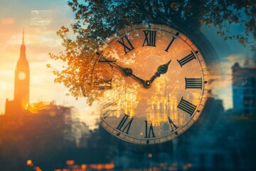 The Passage of Time, Concept of time, clock, time, conceptual, time travel, double exposure