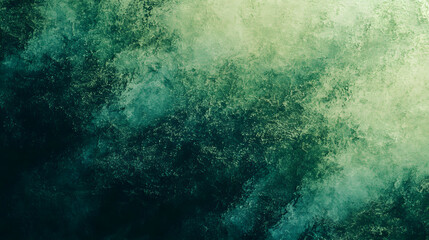 Obraz premium A dreamy blurred view of green forest hills under a misty sky.