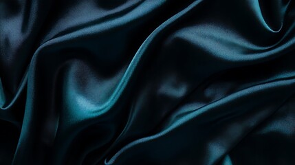 Fototapeta premium Teal fabric folds abstract close up texture background