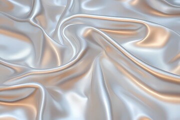 Obraz premium white pearl shiny satin silk fabric background. smooth elegant wavy, luxurious Anniversary, Christmas, wedding, valentine, event, celebration concept.