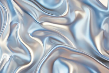 Fototapeta premium silver shiny satin silk fabric background. smooth elegant wavy, luxurious Anniversary, Christmas, wedding, valentine, event, celebration concept.