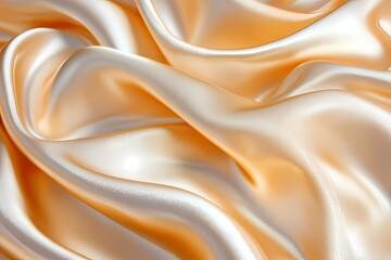 Obraz premium gold shiny satin silk fabric background. smooth elegant wavy, luxurious Anniversary, Christmas, wedding, valentine, event, celebration concept.