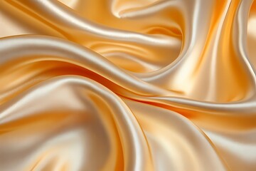 Obraz premium gold shiny satin silk fabric background. smooth elegant wavy, luxurious Anniversary, Christmas, wedding, valentine, event, celebration concept.