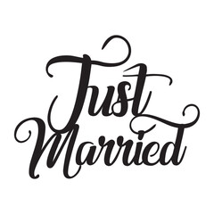 Just married sign design swirl laser cut
